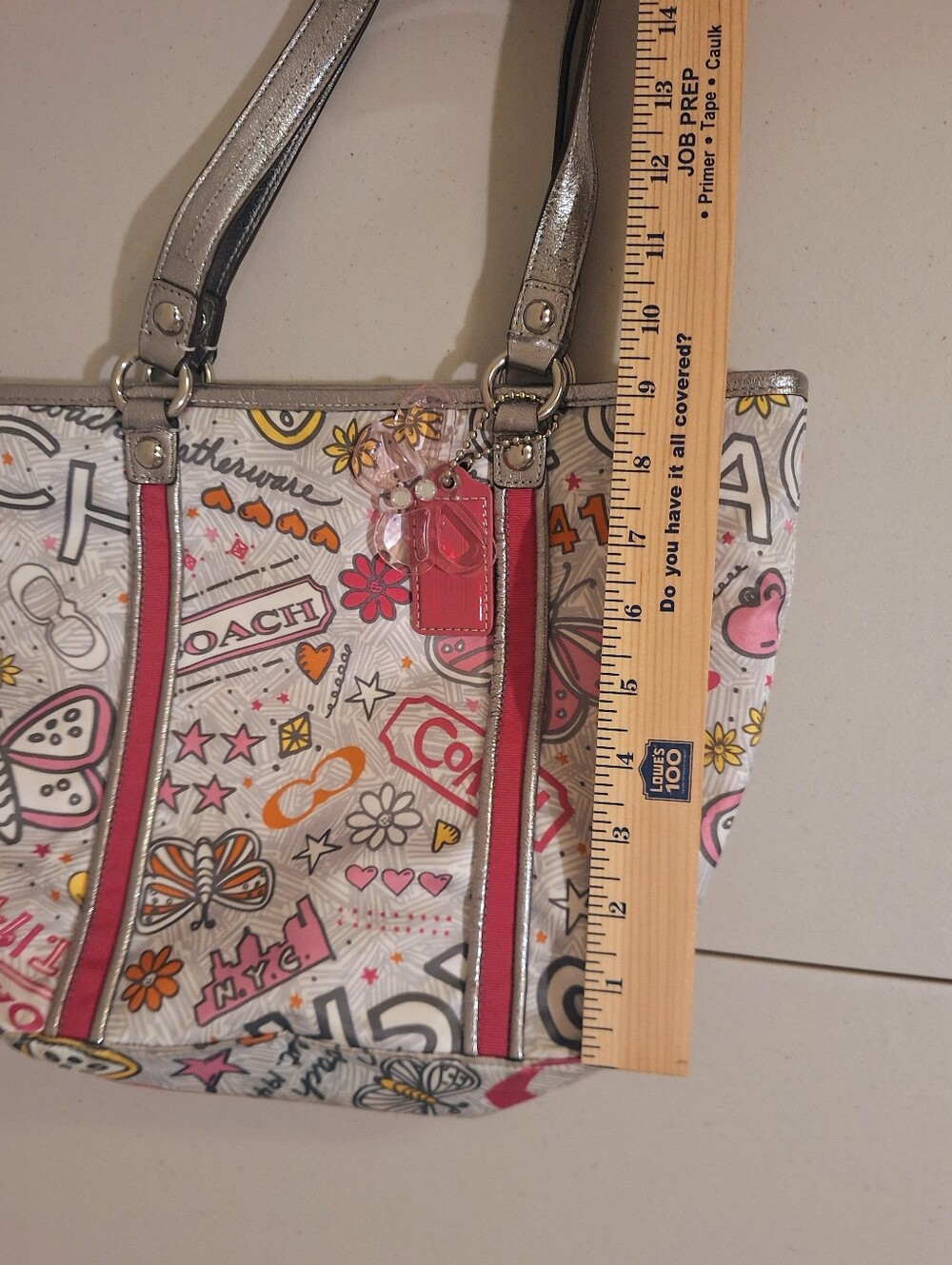 Coach RARE Vintage Poppy Butterfly Graffiti Shoulder Satchel Bag #K1076-F15712 - Picture 15 of 15